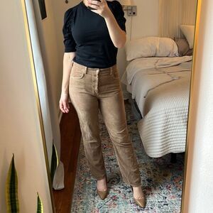 Reformation Corduroy Pants Womens Size 29 Cynthia High Rise Straight Button Fly